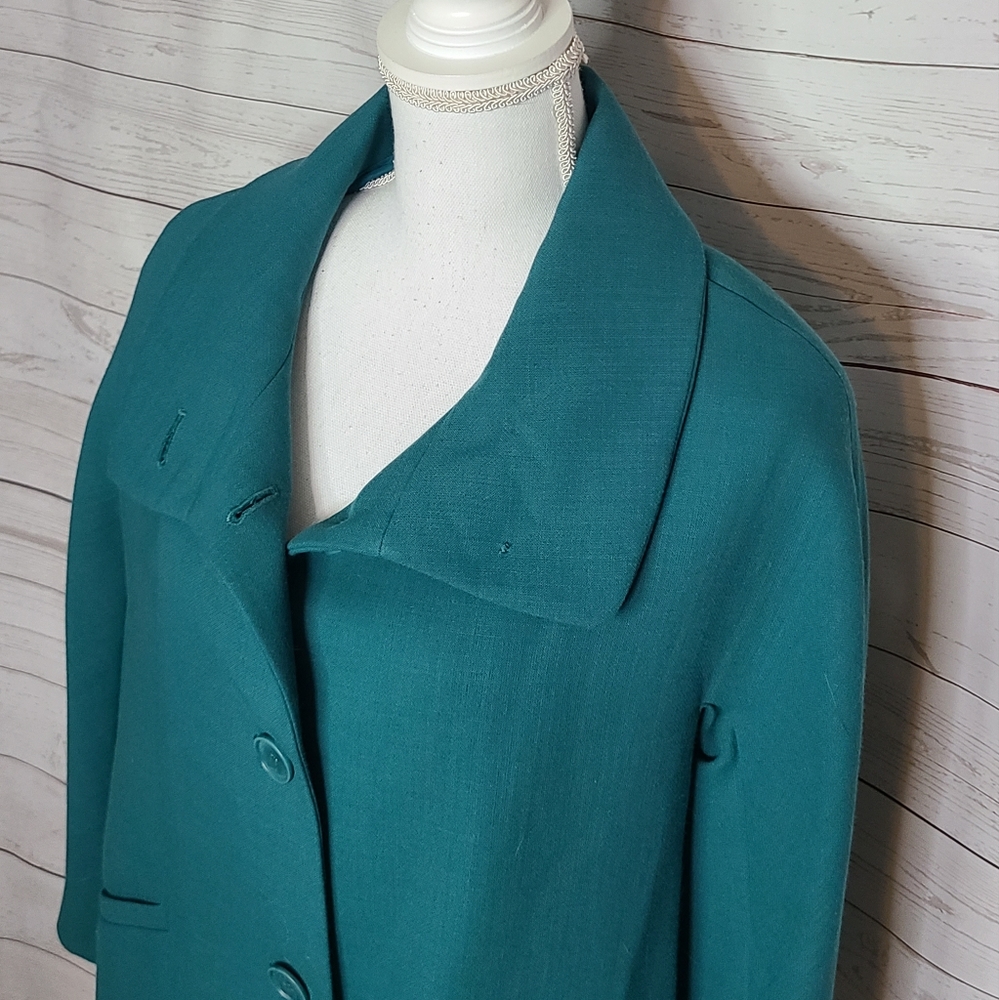 Talbots Green Wool Button Front Jacket - image 4